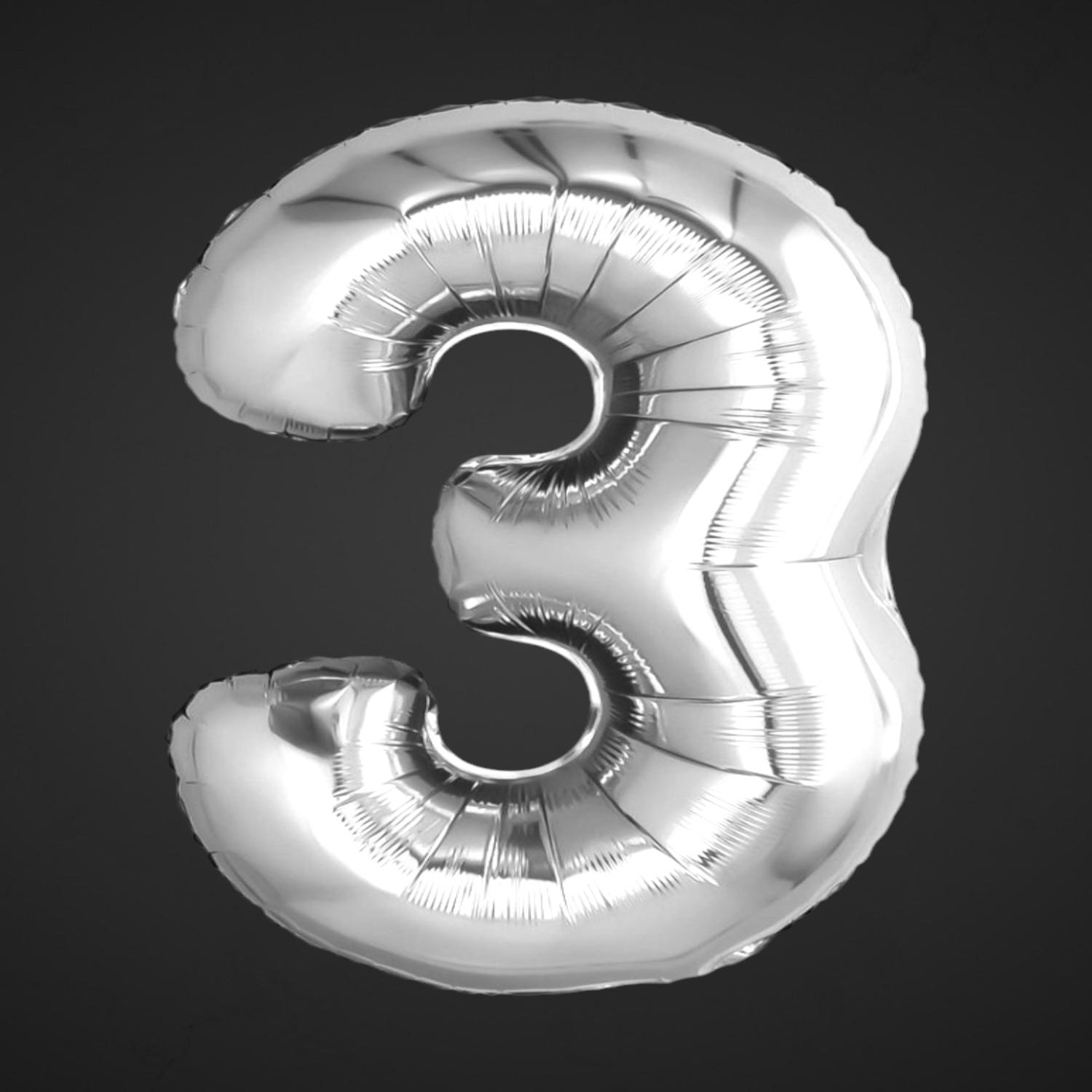 Фольгированная цифра 3